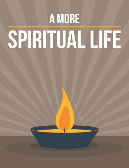 A candle in the middle of a bowl with text " a more spiritual life ".